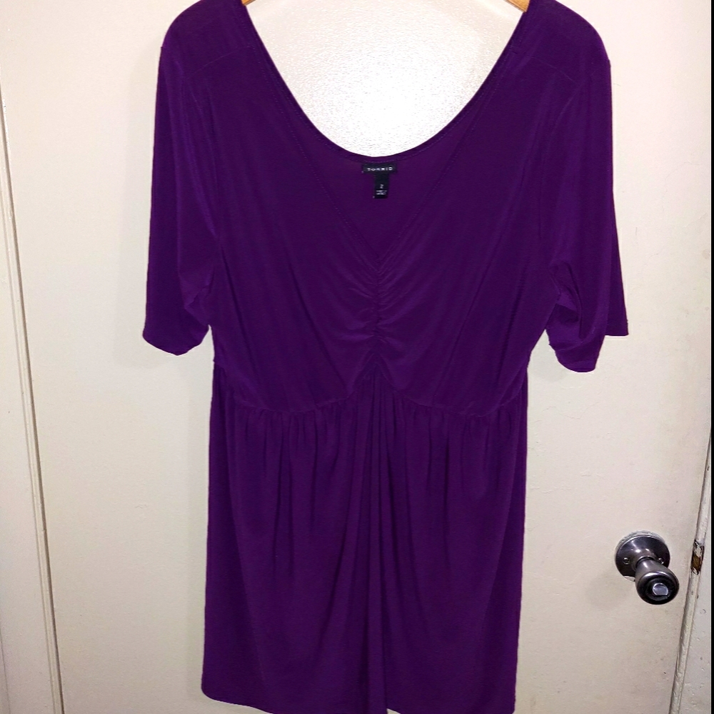 Torrid plus size 2 short sleeve babydoll top